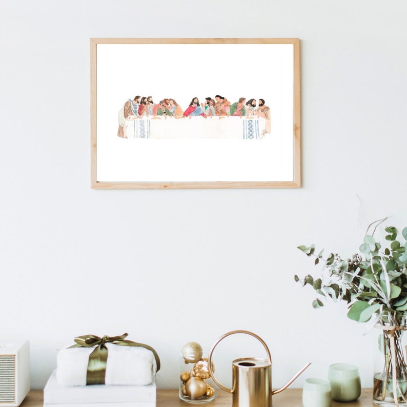 Last Supper Watercolor Art Print Custom Art - Etsy