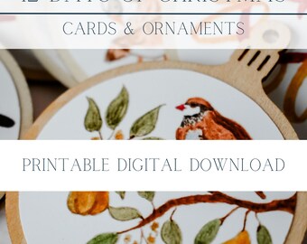 PRINTABLE 12 Days of Christmas Tree Cards