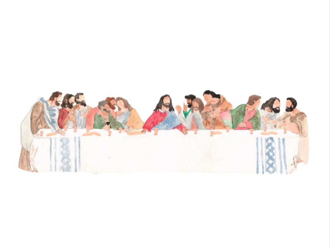 Last Supper Watercolor Art Print Custom Art - Etsy