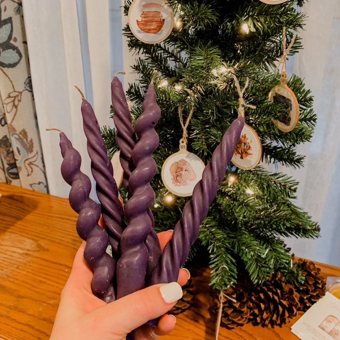 2 Replacements Fine Twist Advent Candles Set 100 Beeswax Etsy