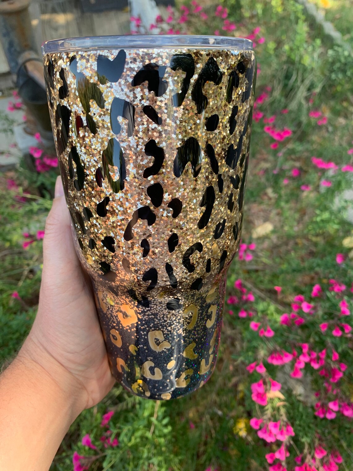 simple modern leopard trek tumbler