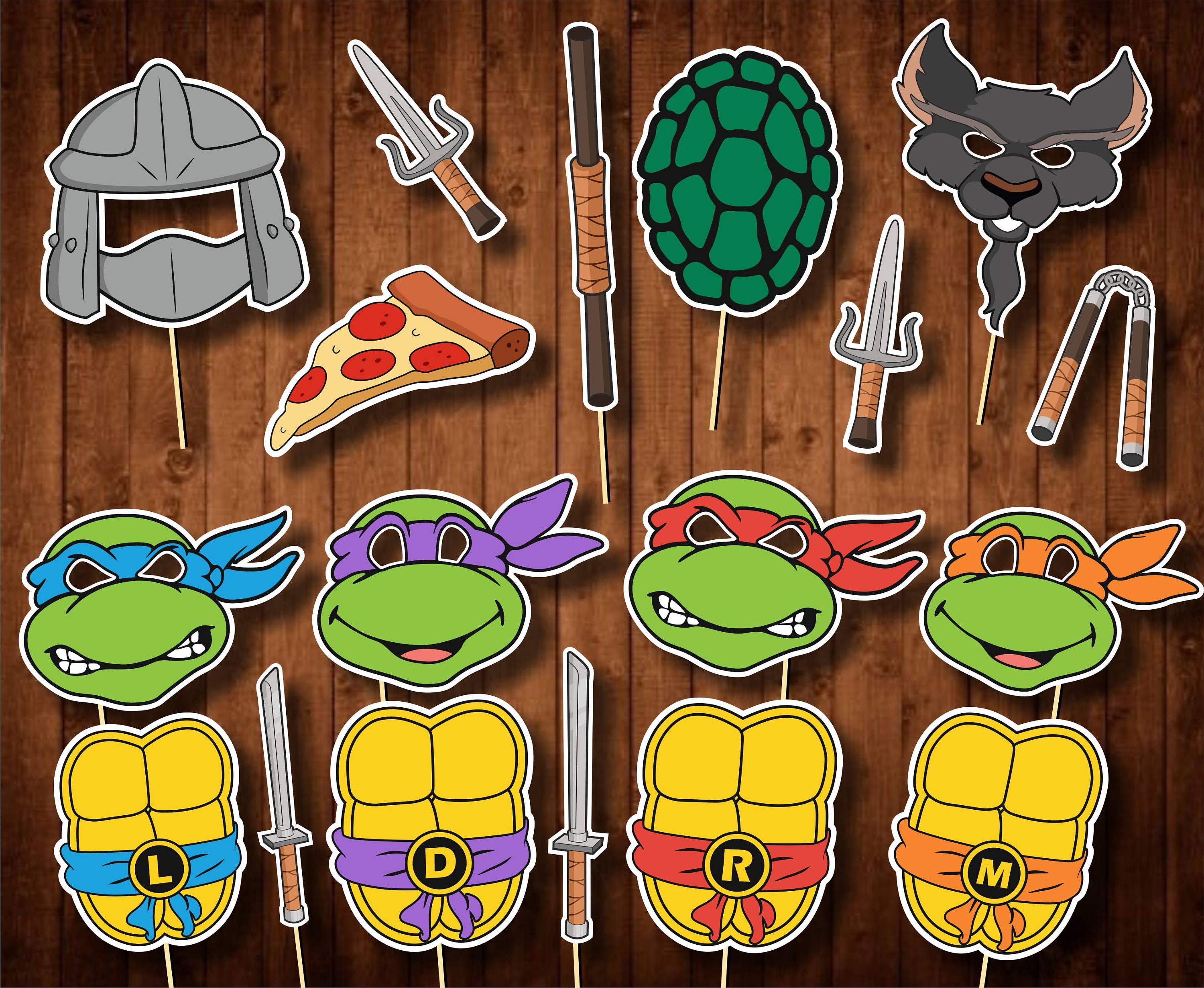TMNT Teenage Mutant Ninja Turtles Photo Booth Props Party Etsy