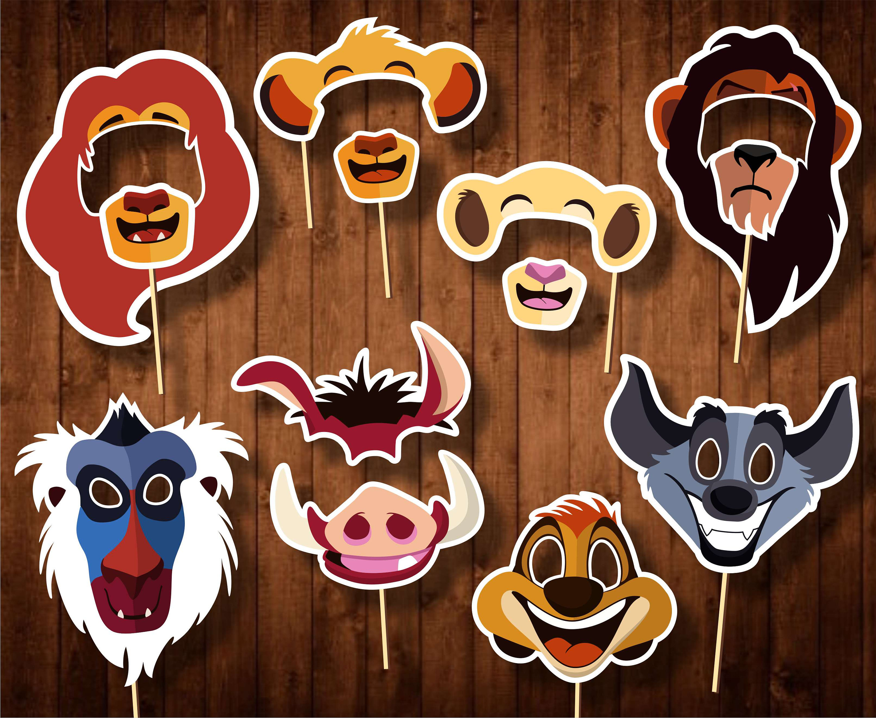 Lion King Photo Booth Props Party Decorations Birthday Etsy