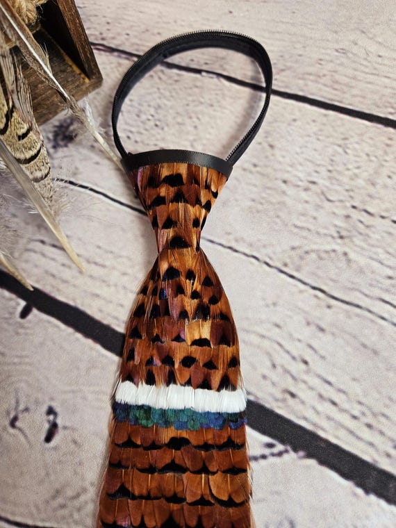 Pheasant Feather Neck Tie - Etsy