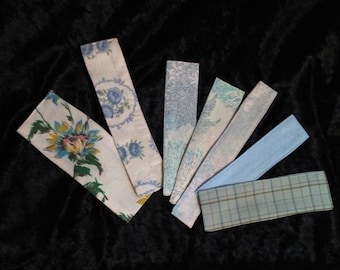 Bookmarks white and pastele, fabric bookmarks, light colors, bookmark collections