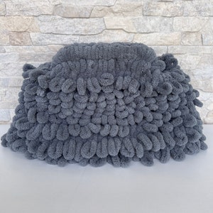 Handgemachte Puffy Clutch Tasche, Graue Farbe Weiche Tasche, Cloud Tasche, Voluminöse Clutch, Muttertagsgeschenk, Taschen für Frau