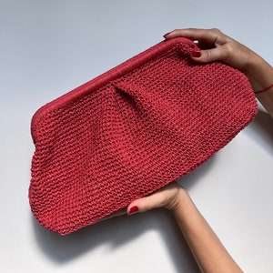 Red straw clutch online