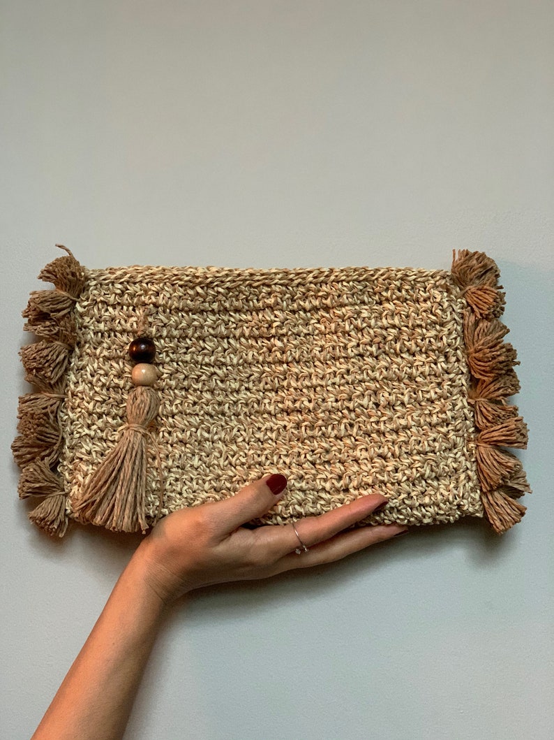 Raffia Bag Clutch Straw Clutch Summer Bag Boho Bag Etsy