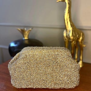 Gold Clutch Bag, Cloud Bag, Metallic Raffia Clutch Bag, Luxury Formal Event Gold  Purse, Woven Clutch, Mother&#39;s Day Gift
