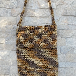 Handmade Small Size Raffia Crossbody Bag, Crochet Straw Phone Case