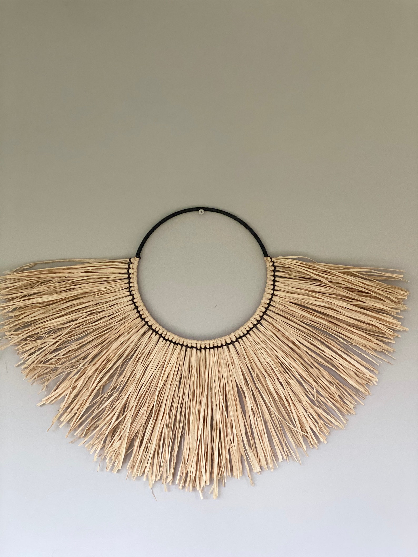 Raffia Wall Decor Set of 3 Wall Decor Boho Livingroom Wall Etsy Australia