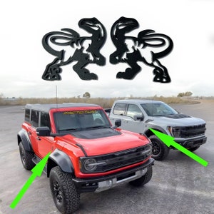 Pair Matte Raptor fender badge emblems