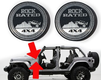 2 Emblema de insignia de guardabarros 4x4 con clasificación ROCK