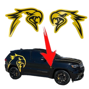 Custom HELLHAWK head Emblem Fender badge with Matte Black Hawk