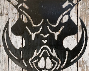 Hog Head Metal Sign