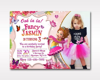 Fancy Nancy Birthday Invitations  With Picture | Fancy Nancy Birthday Invitation | Fancy Nancy Birthday Party Ideas | Fancy Nancy Invitation