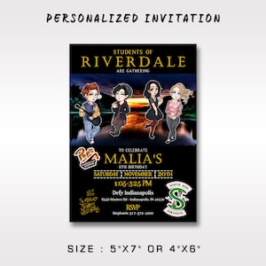Personalized Riverdale Birthday Invitation (Digital File)