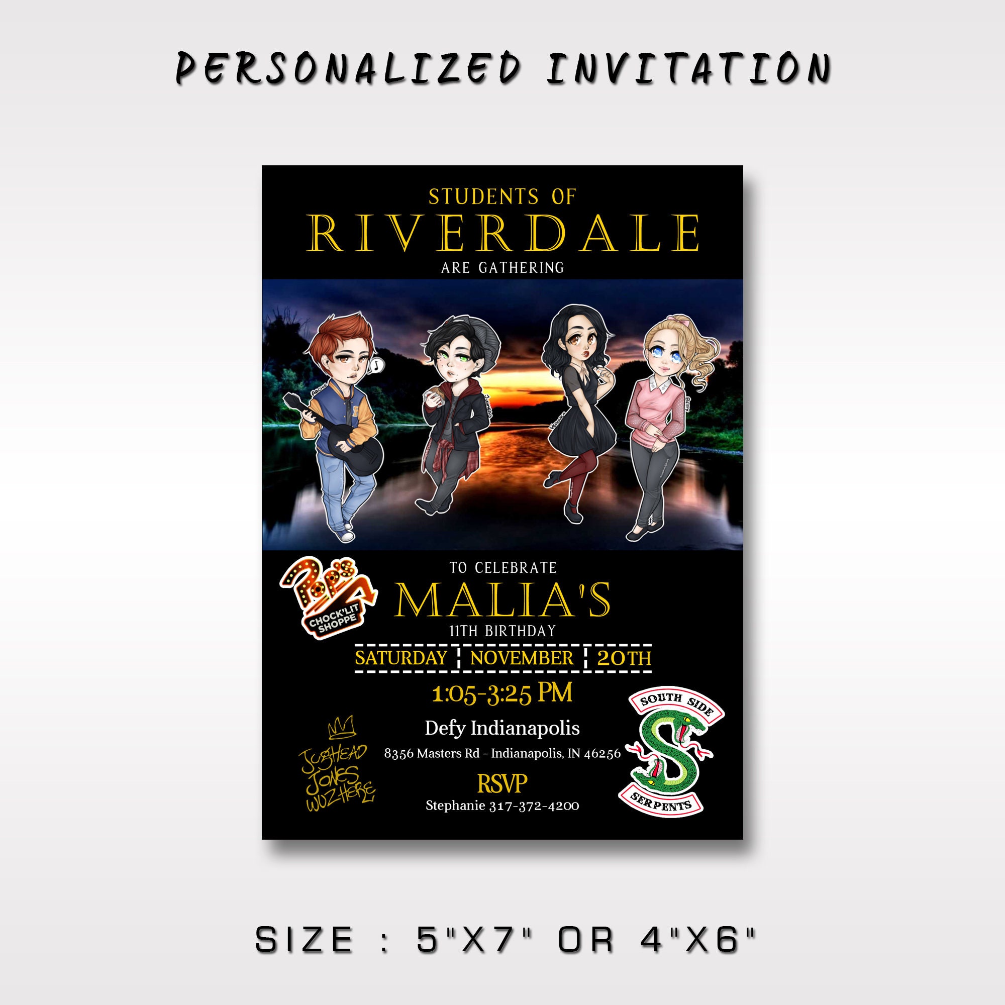 Riverdale Birthday Invitation Riverdale Birthday Party - Etsy