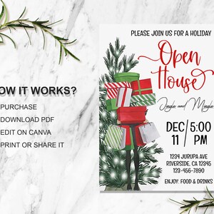 Editable Holiday Open House Invitation Template (digital Download) - Etsy