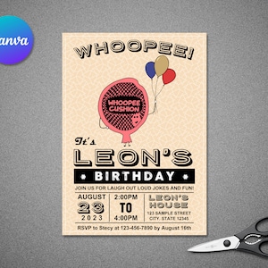 Editable Whoopie Cushion Birthday Invitation Template (Digital Download)