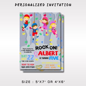 Rock Climbing Invitation, Rock Climbing Birthday invitation Boy, Rock Climbing Party invitation