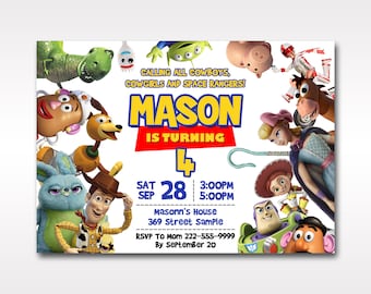 Toy Story Birthday Party Invitation Personalized | Buzz Lightyear Birthday Party Invitation | Cowboy Birthday Invitation