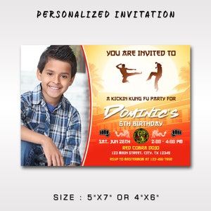 Cobra Kai Birthday Invitation with Photo (Digital Download)
