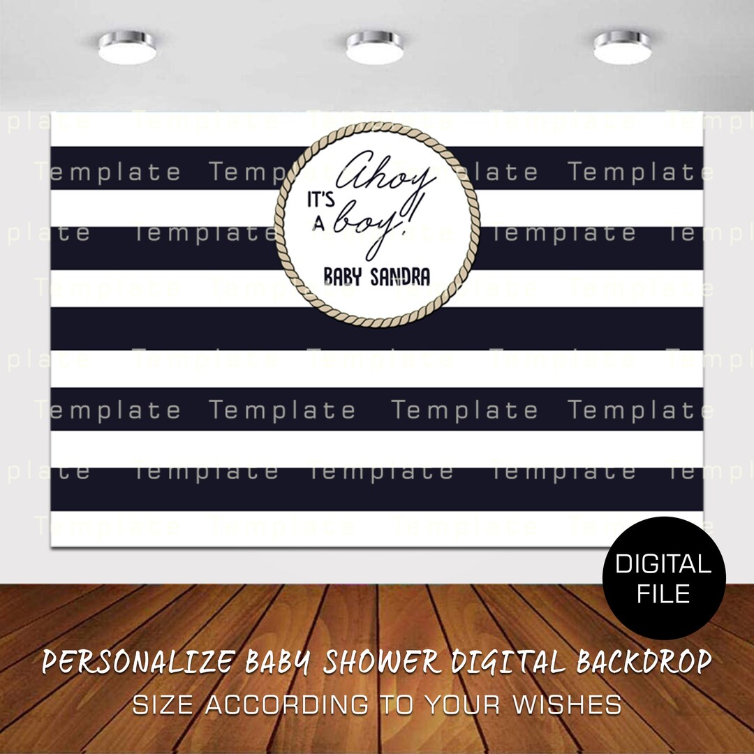Ahoy It's A Boy Baby Shower Backdrop, It's A Boy Baby Shower Decorations, Sailor Baby Shower