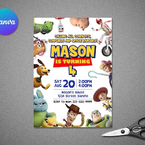 Toy Story Birthday Invitation Template: Editable Canva Design (Digital Download)