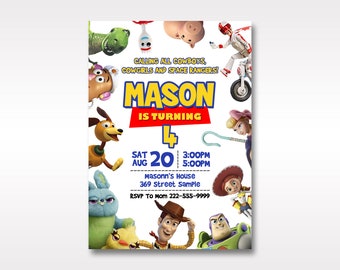 Toy Story 4 Birthday Invitation, Toy Story Birthday Invitation