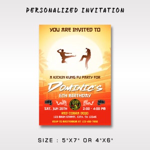 Cobra Kai Birthday Invitation: Karate Kung Fu Party (Digital File)