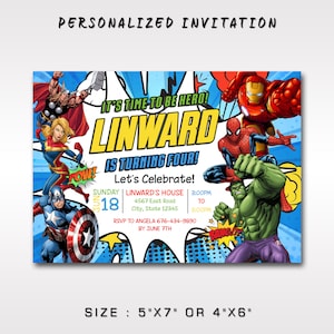 Superheroes Birthday Invitation