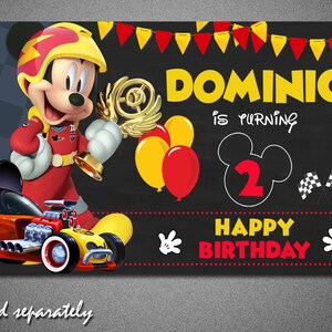 Mickey and Roadster Racer Thank You Card With Photo | Mickey Roadster Racers Thank You | Mickey ...