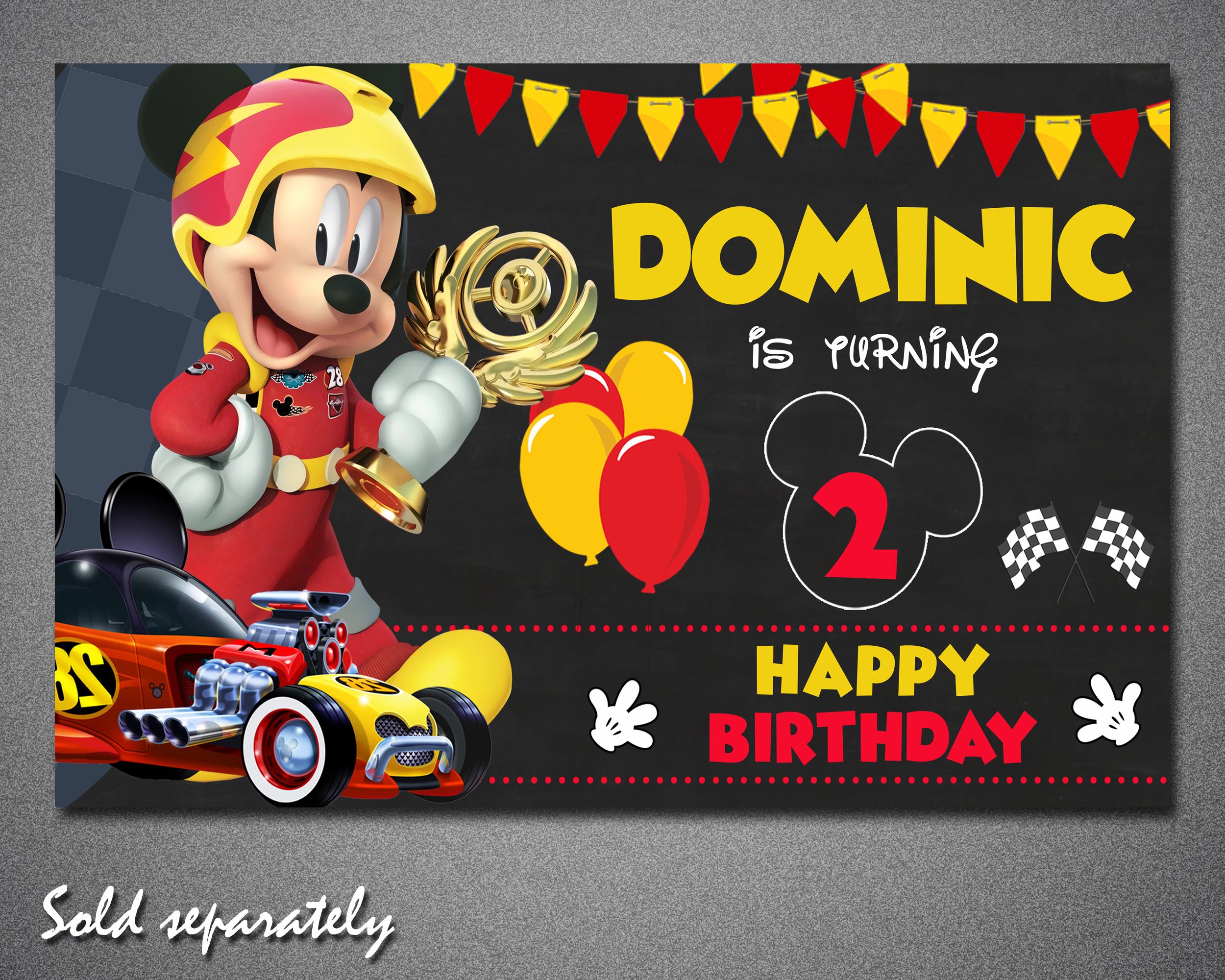 Thank You Racers Mickey Roadster Racers Thank You Card With Photo (digital File) - Etsy
