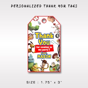 Toy Story Thank You Tags, Toy Story Thank You Favors, Toy Story Thank You Labels, Toy Story Birthday Party Supplies