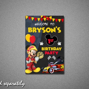 Mickey and Roadster Racer Thank You Card With Photo | Mickey Roadster Racers Thank You | Mickey ...