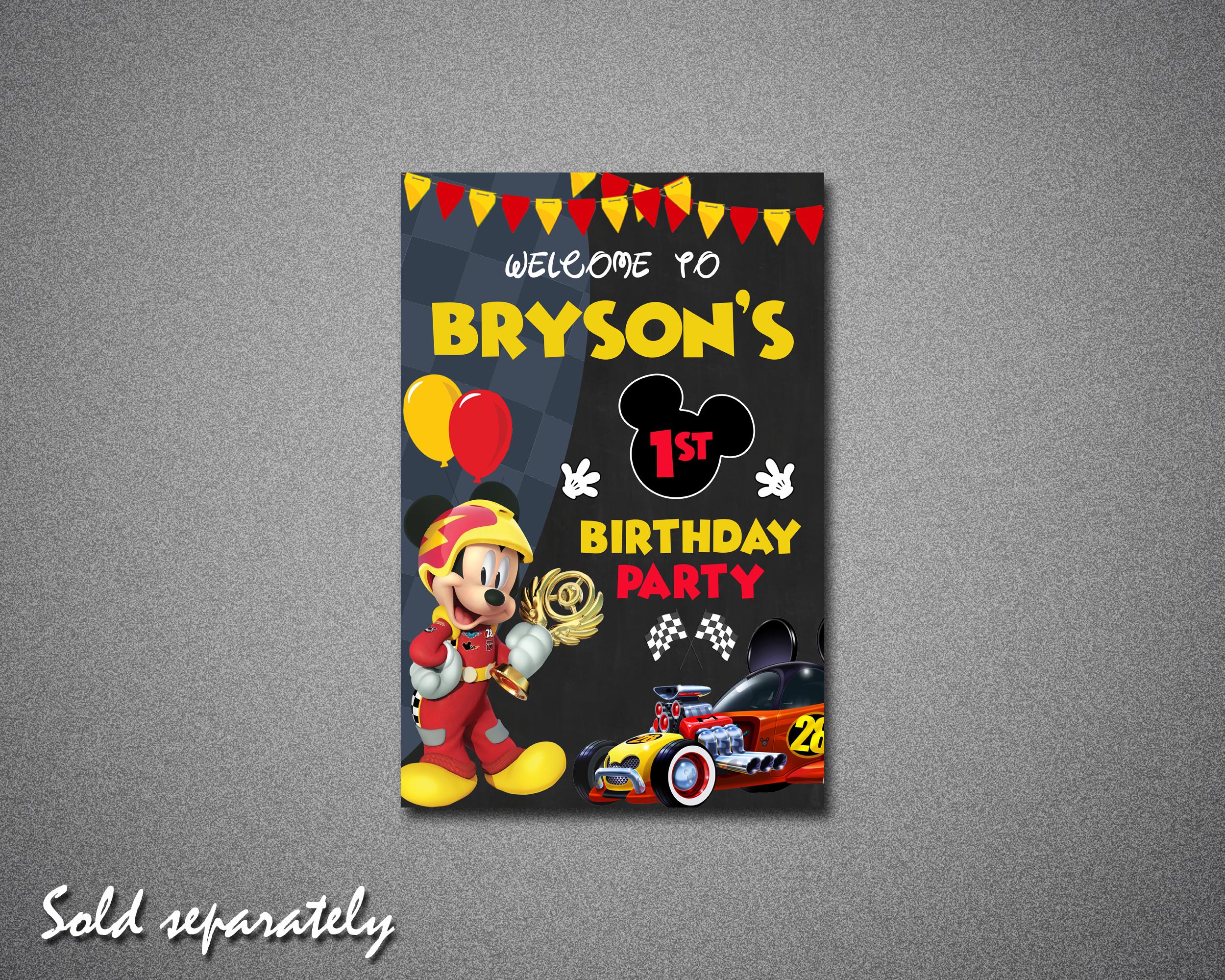 Thank You Racers Mickey Roadster Racers Thank You Card With Photo (digital File) - Etsy