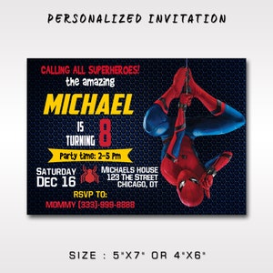 Spiderman Birthday Invitation | Spiderman Birthday Invitations | Superhero Birthday Invitation