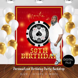Kasino Geburtstag Backdrop: Las Vegas Poker Party (Digitale Datei)
