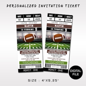 Fußball Ticket personalisierte Geburtstagseinladungen