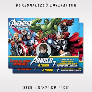 Avengers Birthday Invitation with Photo (Digital Download)