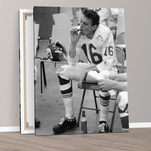 Canva of Len Dawson’s Iconic Smoking Photo During Halftime - Etsy