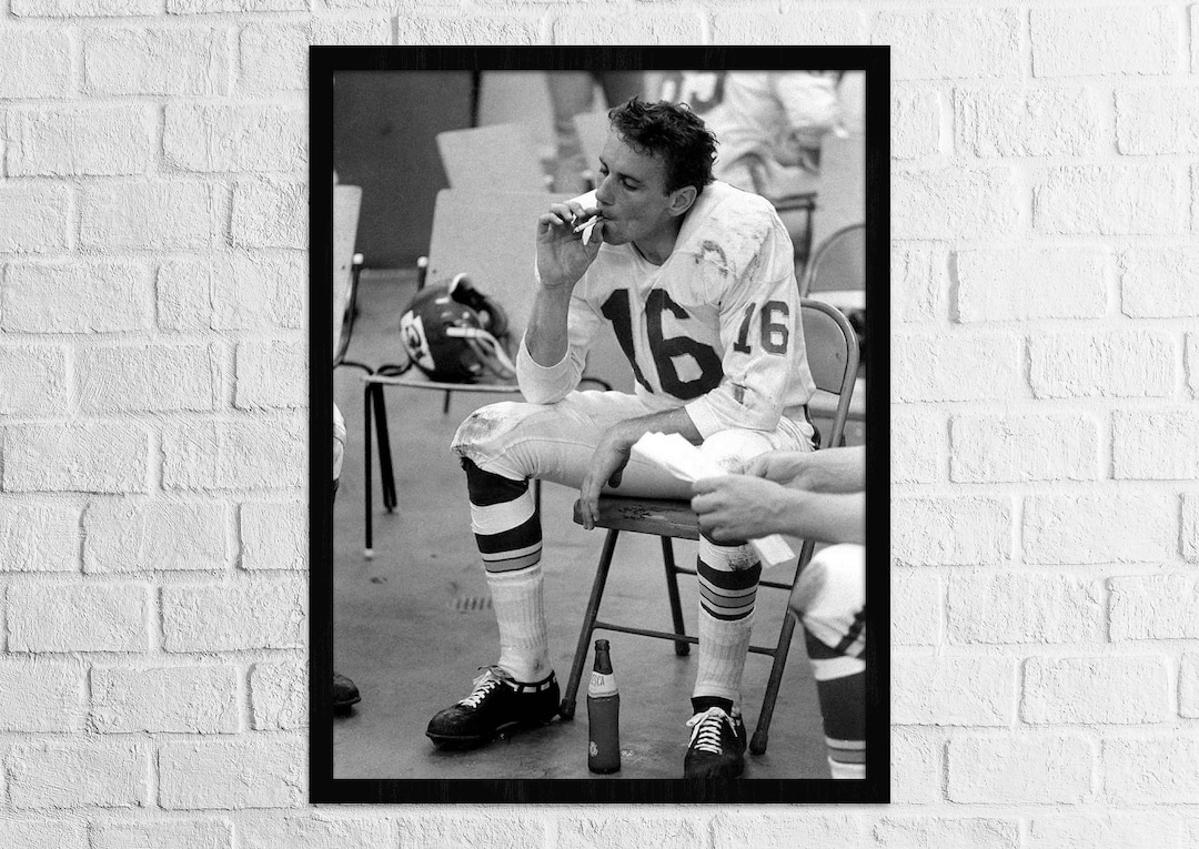 Len Dawson Poster Len Dawson’s Iconic Smoking Photo During Halftime of