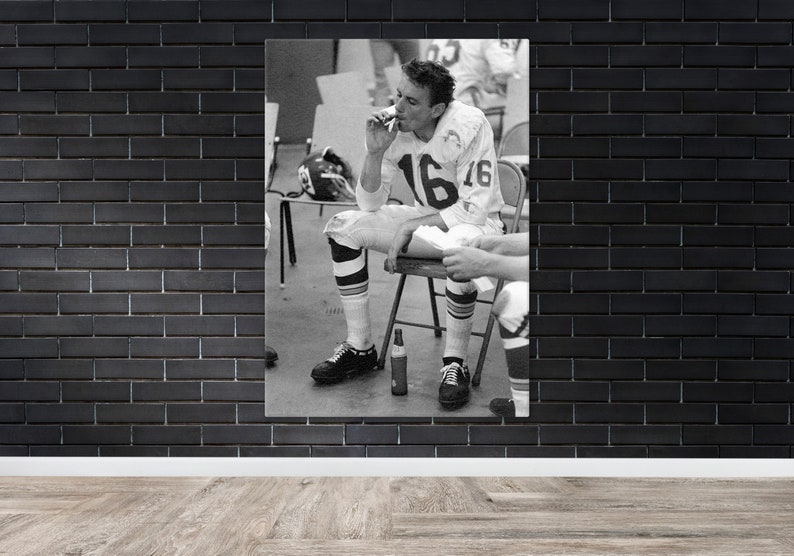 Canva of Len Dawson’s Iconic Smoking Photo During Halftime - Etsy