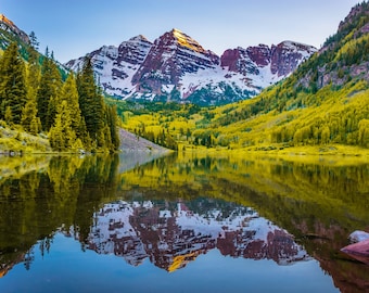 Maroon Bells Photography Print: Colorado Autumn Landscape (Digital Download)