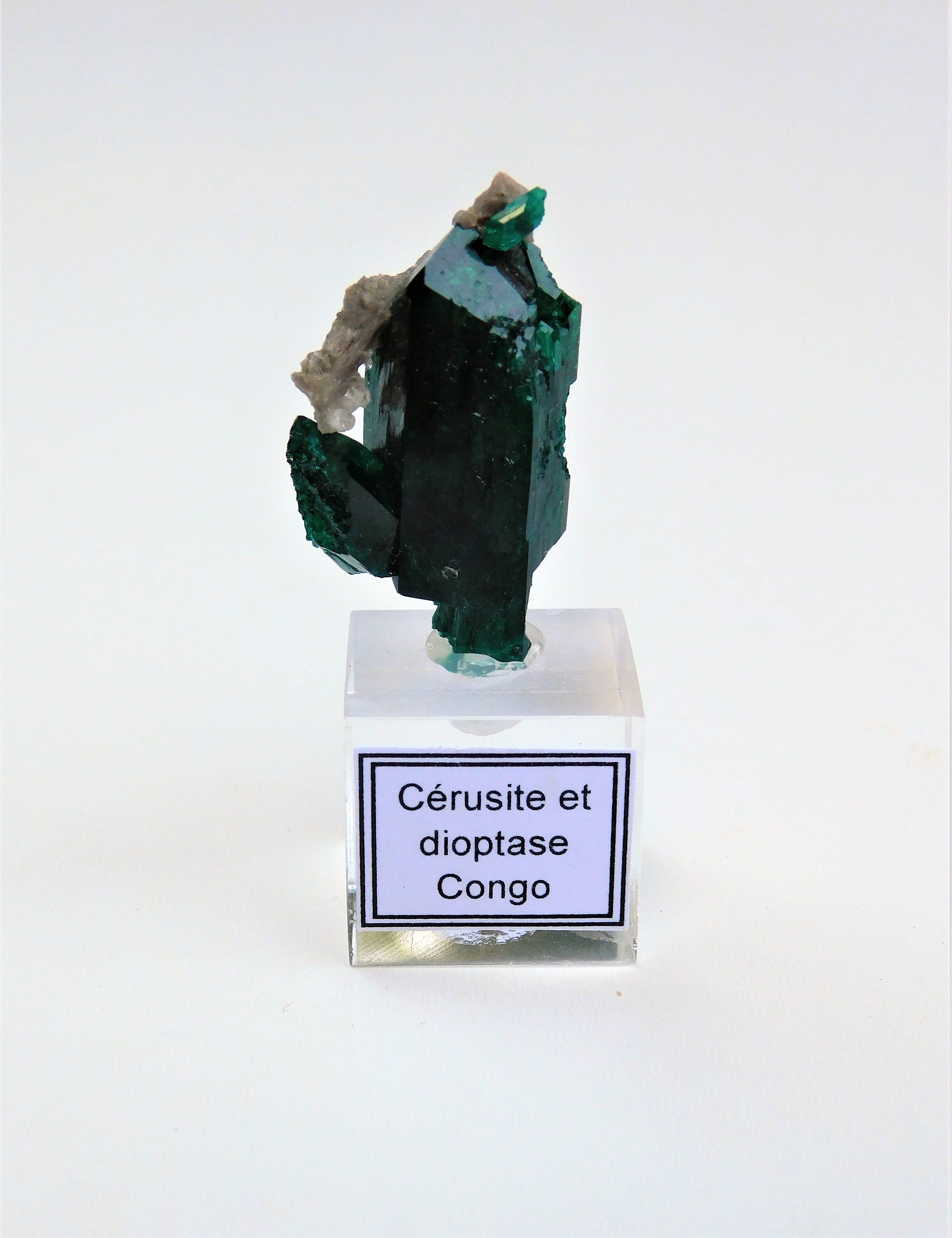 Dioptase/Cerusite 3.5 X 2 0.9 Congo
