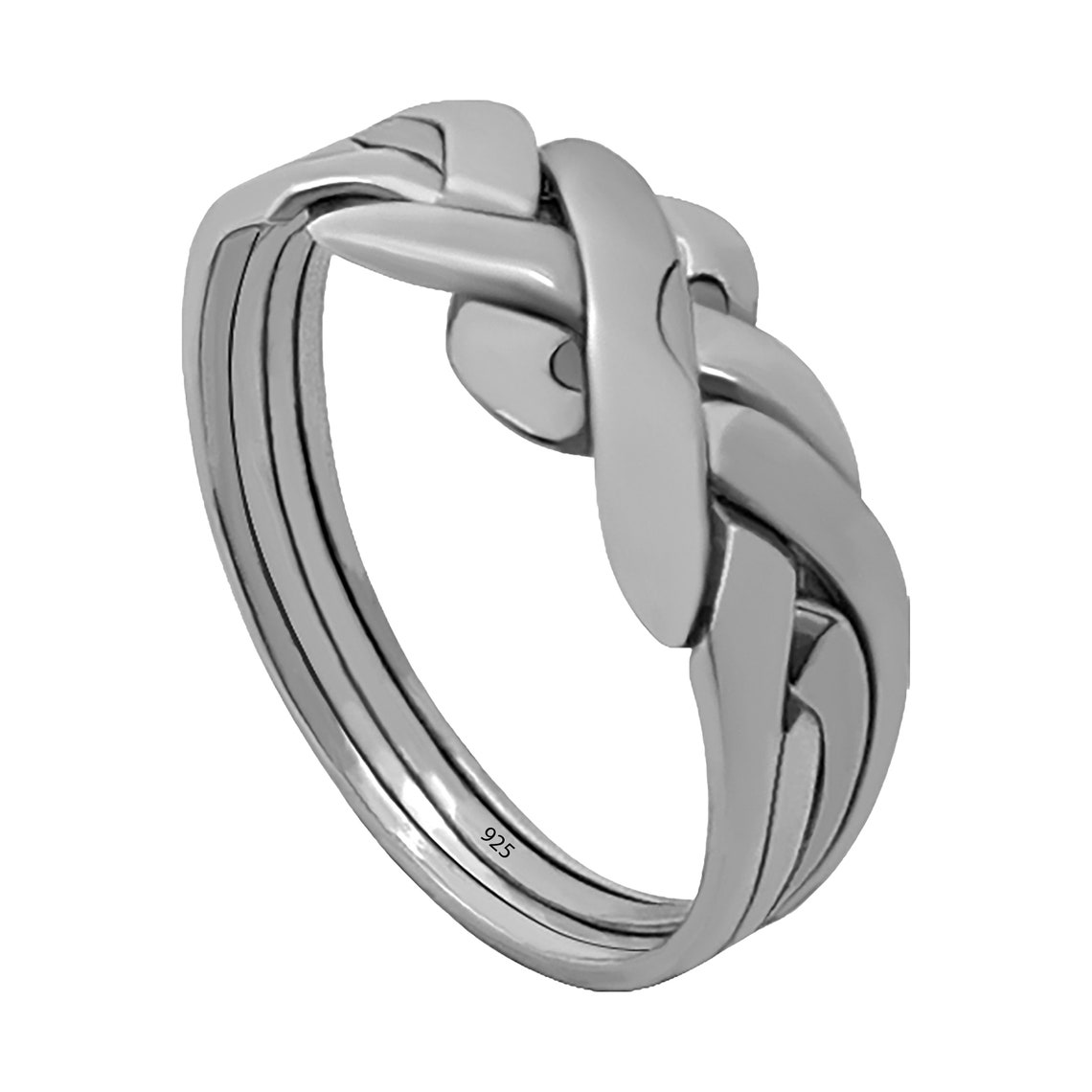 Womens mens Turkish sterling solid silver puzzle ring 4 band Etsy