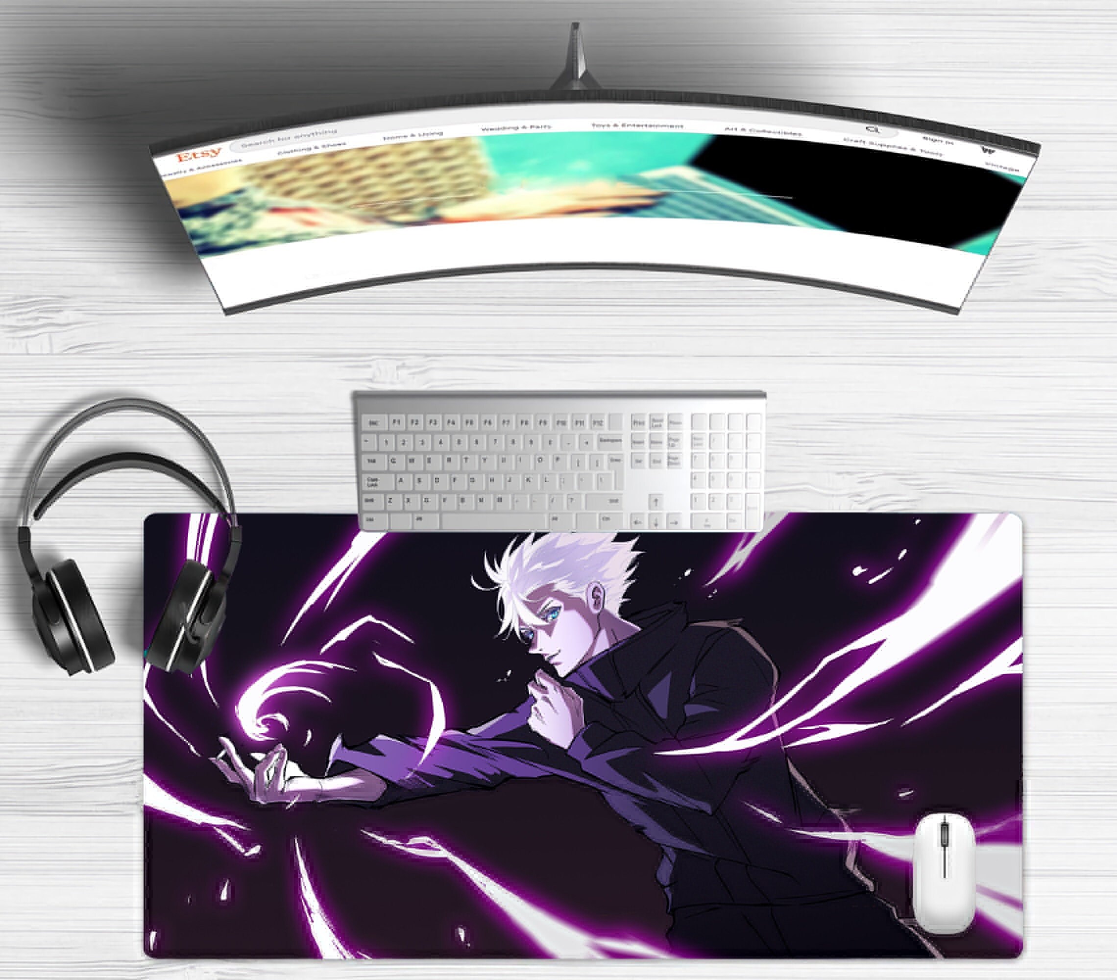 Satoru Gojo Anime Mouse Pad Jujutsu Kaisen Desk Mat Jujutsu Etsy