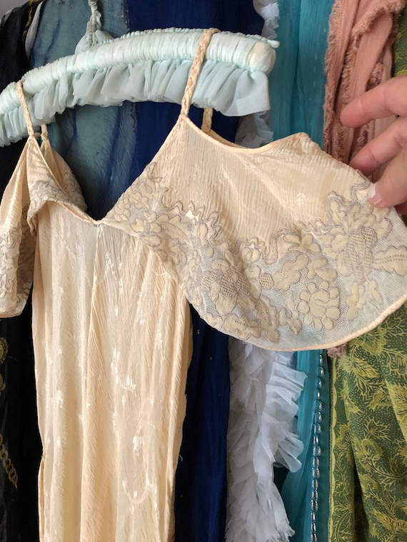 Antique embroidered silk nightdress - image 7