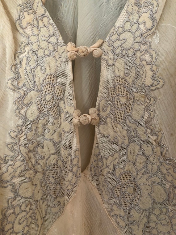 Antique embroidered silk nightdress - image 1